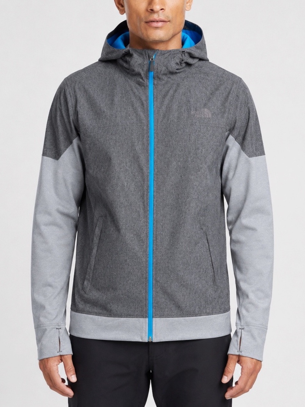 The North Face Men Blue Gray Zip-Up Light Jacket MEDIUM Outdoor Hiking Travel